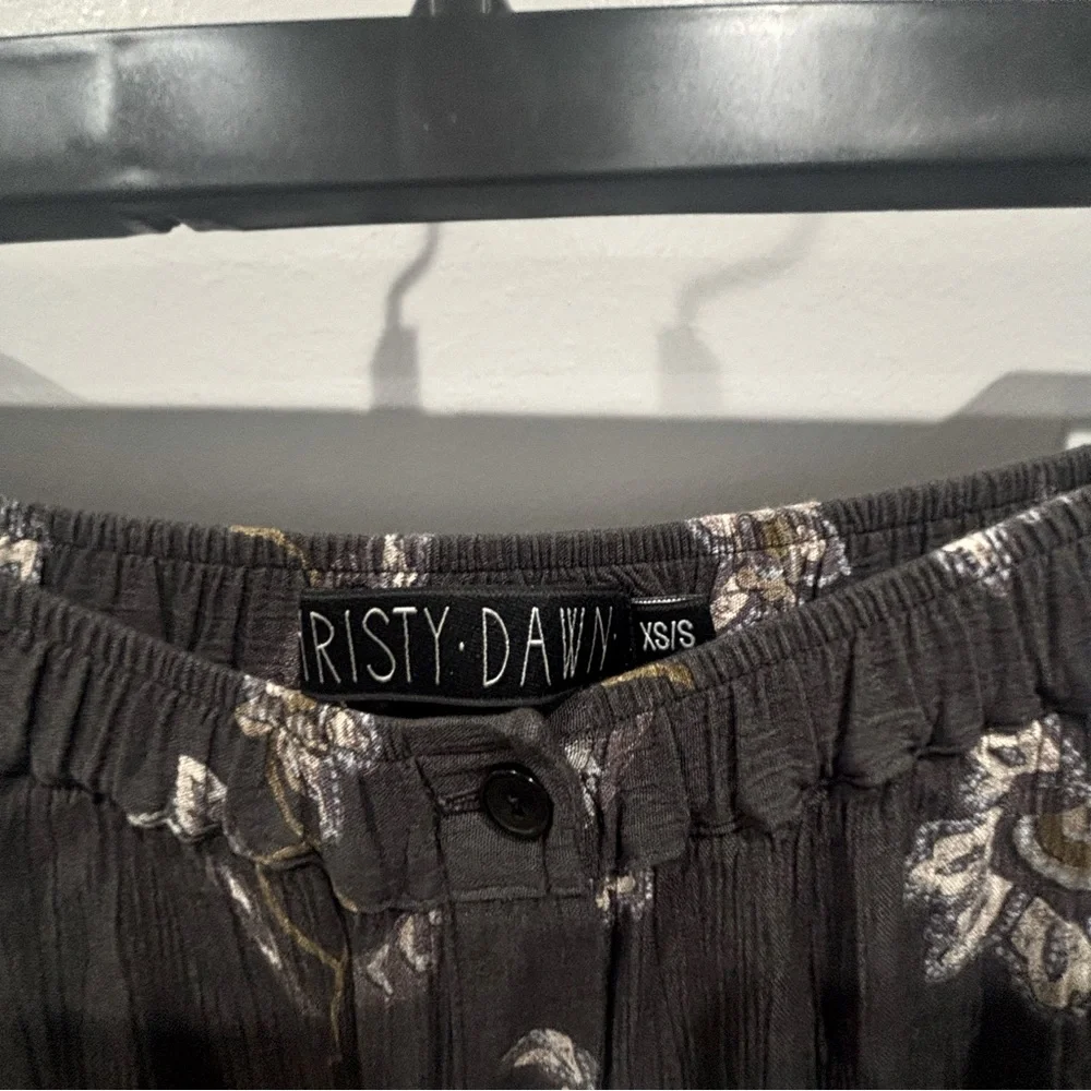 Christy Dawn Margot Floral Crop Top and Tiered Midi Grey Skirt‎ Set Set XS